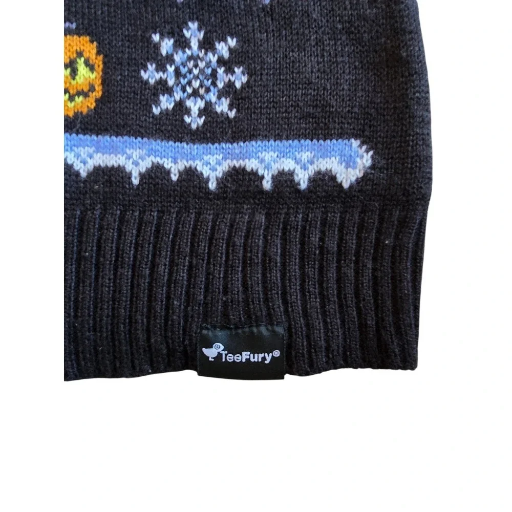 TeeFury Nightmare Before Christmas Jack‎ Sally Knit XL ugly Christmas sweater